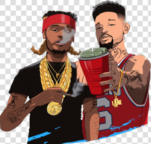 Clip Art Migos Drawing   Money Hoes And Flows  HD Png Download