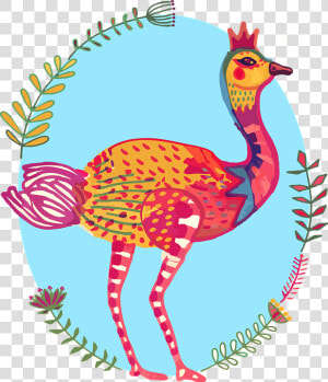 Ostrich  Bird  Colourful  South Africa   Cartoon  HD Png Download