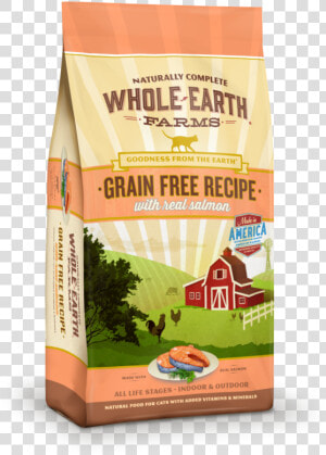 Whole Earth Farms Grain Free Real Salmon Recipe Dry   Whole Earth Farms Cat Food Salmon  HD Png Download