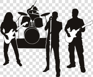 Rock Band Clip Art Musical Ensemble Silhouette Vector   Live Band Vector Png  Transparent Png