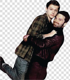 Sebastian Stan And Tom Holland Hugging   Bucky Barnes And Peter Parker  HD Png Download