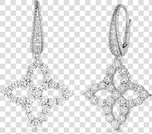Roberto Coin Princess Flower Cutout Diamond Drop Earrings  HD Png Download
