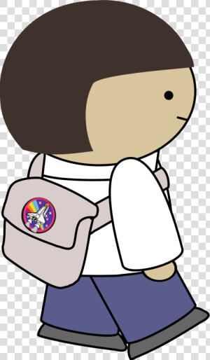 Clipart Backpack Small Backpack   Cartoon Character With Backpack  HD Png Download