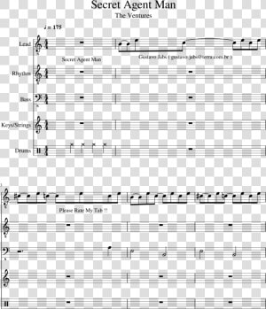 Secret Agent Man Slide  Image   Meme Trumpet Sheet Music  HD Png Download