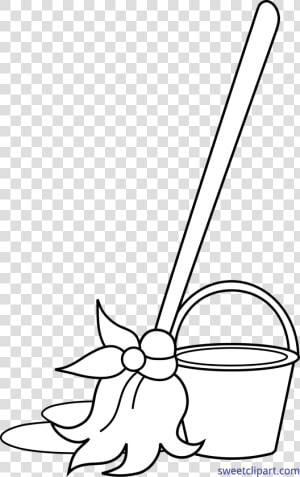 Bucket Coloring Page Clip   Transparent Mop Bucket Clipart  HD Png Download