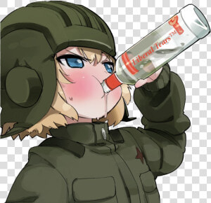 Anime Girls Drinking Alcohol   Png Download   Russian Soldier Anime Girl  Transparent Png