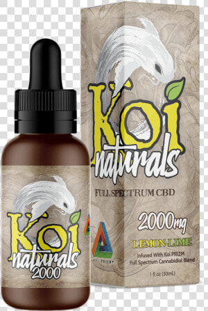 Tincture Of Koi Naturals Lemon lime Flavored 2000mg  HD Png Download