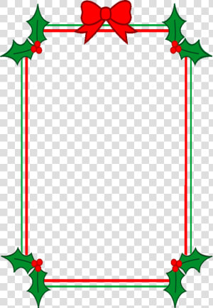 Download Holly Border Clipart   Christmas Border Template Word  HD Png Download