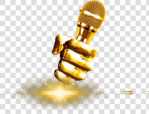 Karaoke   Golden Microphone Transparent Background  HD Png Download