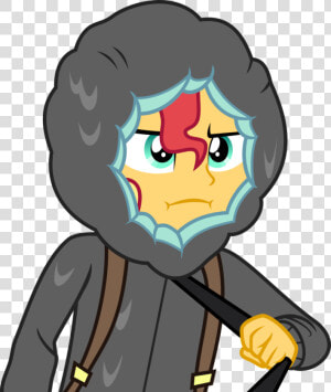 Annoyed Artist Aqua Pony Equestria Girls Clipart     Sunset Shimmer In The Rain  HD Png Download