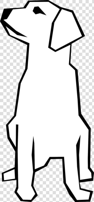 Drawn Dog Straight Line   Line Drawing White On Black Dog  HD Png Download
