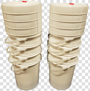 White Plastic 5 Gallon Round Bucket W  Plastic Handle   Plastic  HD Png Download