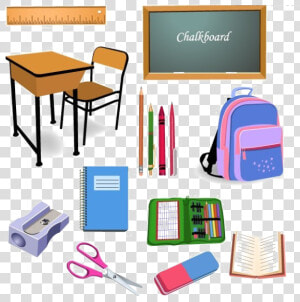 Student School Classroom Object Clip Art   Objects In The School  HD Png Download