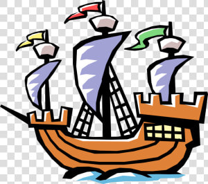 Vector Black And White Stock Ship Of Discovery Vector   Christopher Columbus Ships Clipart  HD Png Download