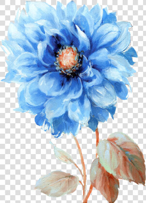 Watercolor Flowers Png Royal Blue Flower Painting By   Cuadros En Tela Para Sala  Transparent Png