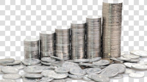 Stacks Of Silver Coins  HD Png Download