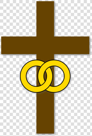 Graphic Black And White Cross With Wedding Rings Clipart   Christian Wedding Icon  HD Png Download