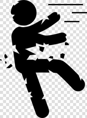 Zombie Cracking Falling Silhouette   Falling Person Silhouette Transparent  HD Png Download