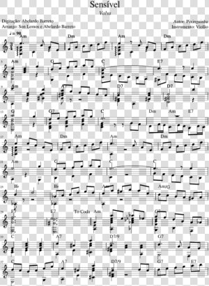 Sensivel Pixinguinha Partitura  HD Png Download