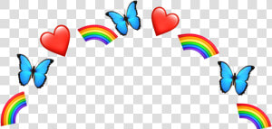  pride  heartcrown  aesthetic  rainbow  butterfly  freetoedit  HD Png Download