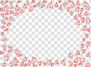 Heart Doodle Frame 3 1   Red Hearts Frame Transparent Background  HD Png Download