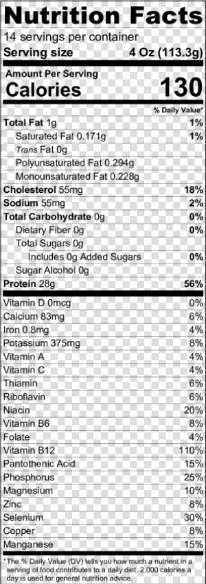 Wild Caught Walleye Nutrition Info   Basil Nutrition Facts  HD Png Download