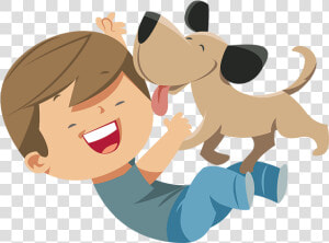 Dog Licking Boy Clipart  HD Png Download