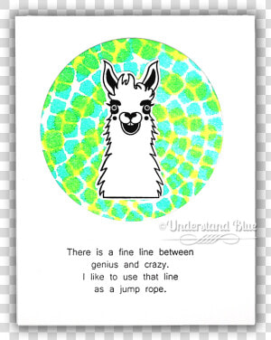 Crazy Llama Card By Understand Blue   Circle  HD Png Download