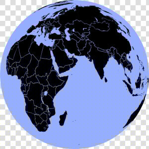 Black And Blue Globe Clip Arts   Cambodia To Australia Map  HD Png Download
