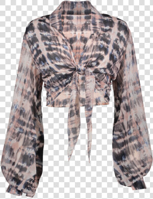 Nasty Gal X Emrata Tie Dye Crop Blouse   Plaid  HD Png Download