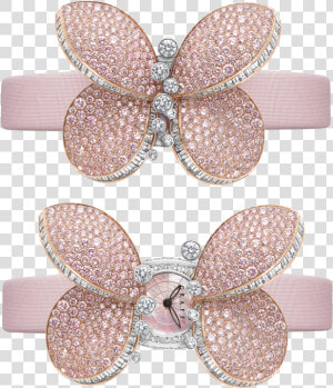 Graff Princess Butterfly White Gold  amp  Pink Diamonds   Graff  HD Png Download