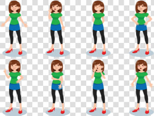 Woman Cartoons Vector   Female 2d Character Illustration  HD Png Download