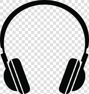 Headphones Clipart Transparent Png   Black And White Clipart Headphones  Png Download