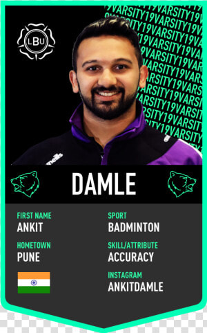 Ankit Damle Varsity Player Card   Poster  HD Png Download