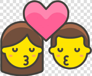 Kiss Woman Man Emoji   อิ โม จิ หญิง ชาย  HD Png Download