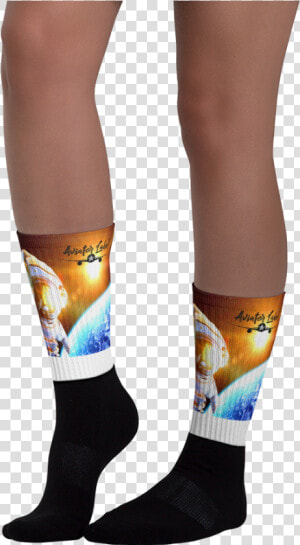 Man On The Moon Socks   Hockey Sock  HD Png Download