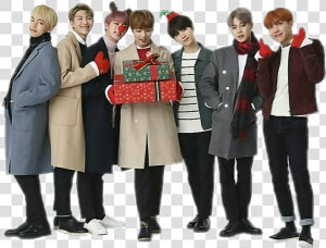 Bts Christmas Namjoon Yoongi Hobi Taehyung Jimin Jungko   Bts Christmas  HD Png Download