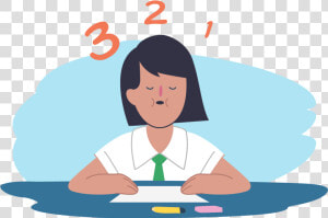 Meditation Clipart Cartoon   Cartoon Studying Girl Png  Transparent Png