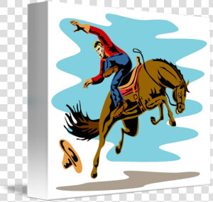 Riding Bucking Bronco Horse   Cowboy Rodeo Bucking  HD Png Download
