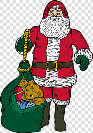 Santa Claus  Christmas  Xmas  Saint  Nicholas  Presents   Santa With Presents Image Png  Transparent Png