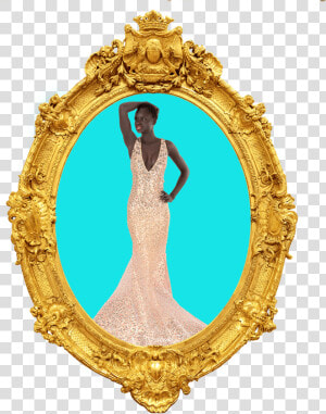 Beautifl Black Model In A Gold Frame   Gold Arch Design Png  Transparent Png