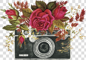 Camera Flower Designs Transp   Camera With Flowers Svg  HD Png Download
