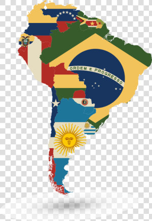 Clip Art Flag Of South America   South America Map Small  HD Png Download
