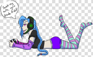 Gamer Girl Png   Drawing Of Girl Gamer  Transparent Png