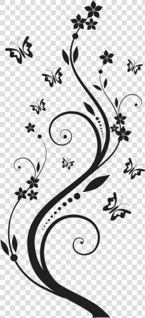 Rodeada De Borboletas   Vetor Floral Com Borboletas  HD Png Download