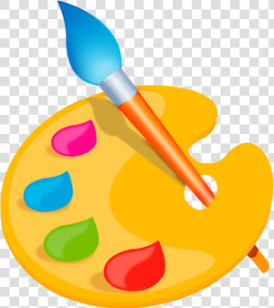 Transparent Paint Palette Clip Art   Palette Paint Brush Clip Art  HD Png Download