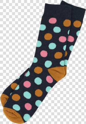 Yellow And Pink Polka Dot Socks   Sock  HD Png Download