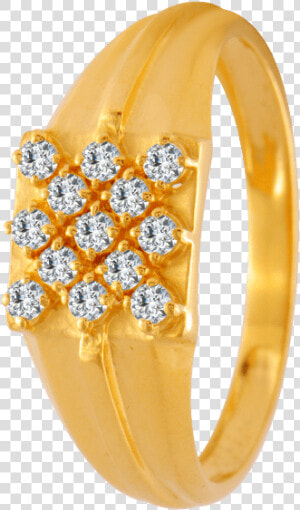 22kt Yellow Gold And American Diamond Ring For Men   Engagement Ring  HD Png Download