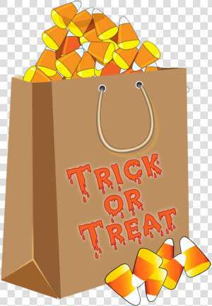 Trick Or Treating Halloween Candy Corn Clip Art   Transparent Background Halloween Candy Clipart  HD Png Download