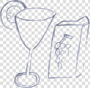 Line Art material champagne Stemware   Cocktail  HD Png Download